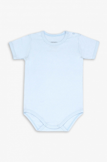 Body manga curta azul para beb