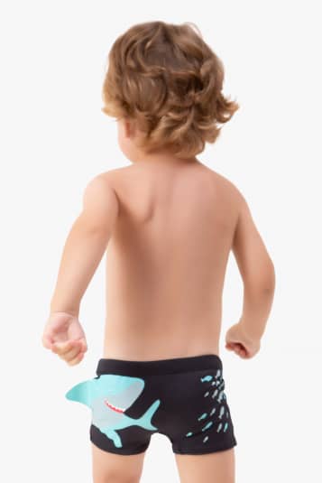 Sunga boxer beb e infantil tubaro - Barbatana aplicada