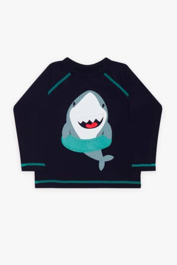 Camiseta proteo solar tubaro beb infantil - Aplicao