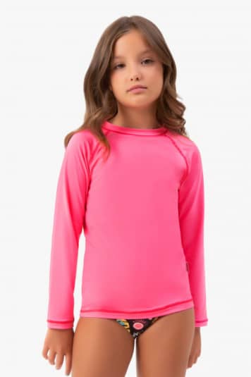 Camiseta teen com proteo solar rosa blush