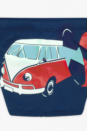 Sunga boxer infantil Kombi e prancha - Muda de cor no sol