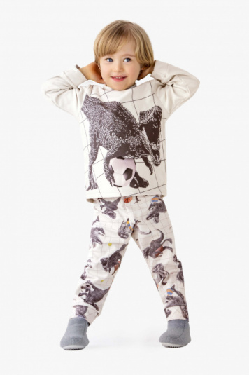 Pijama de soft sublimado dinos atletas infantil