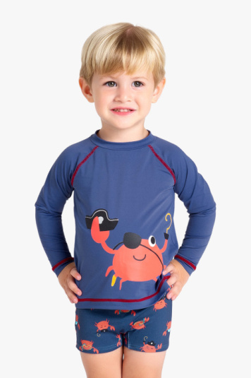 Camiseta proteo solar caranguejo beb infantil