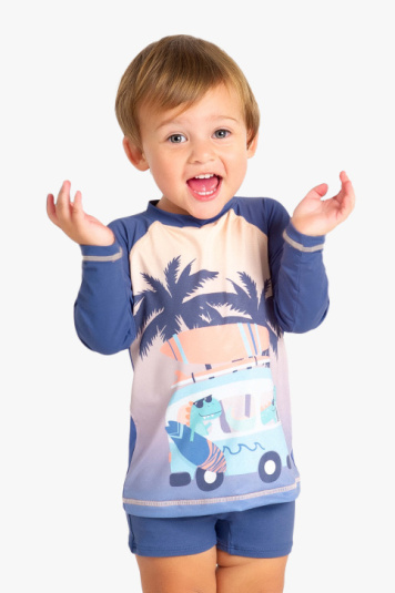 Camiseta proteo solar dino kombi beb infantil