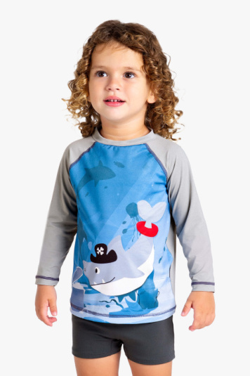 Camiseta proteo solar tubaro pirata beb infantil