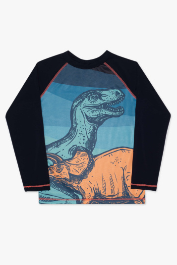 Camiseta infantil com proteo solar dinossauros