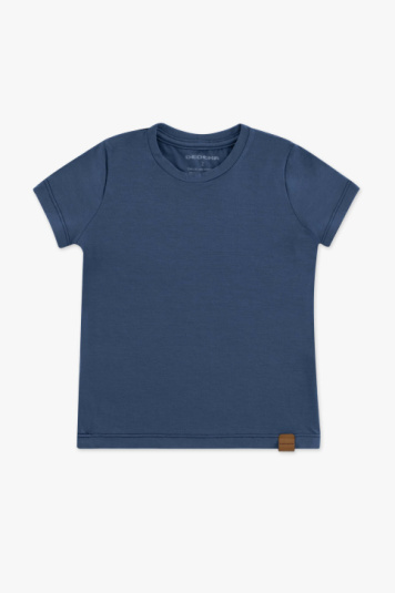 Camiseta de modal marinho manga curta infantil