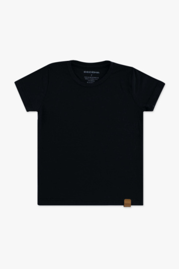 Camiseta de modal preta manga curta infantil