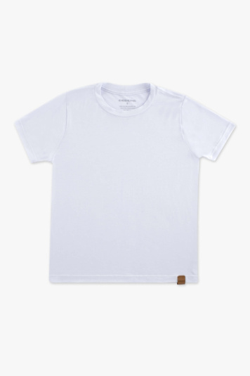 Camiseta infantil de modal branca manga curta
