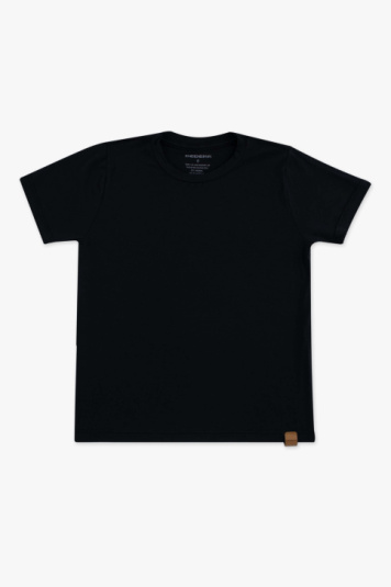 Camiseta teen de modal preta manga curta