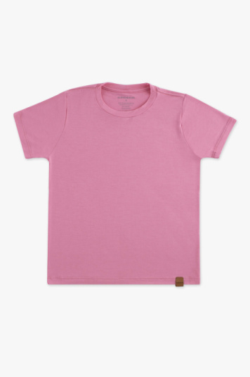 Camiseta teen de modal rosa manga curta