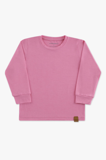 Camiseta infantil de modal rosa manga longa