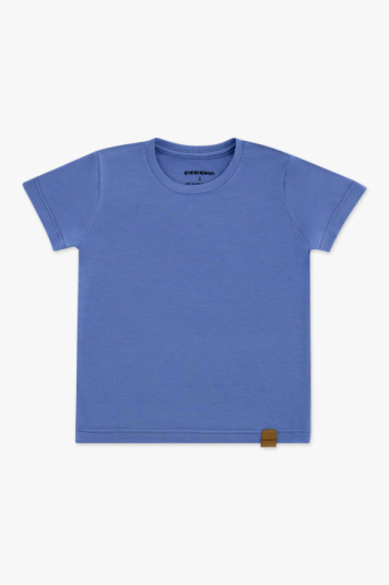 Camiseta de modal azul blue manga curta infantil