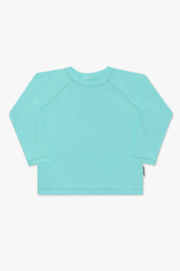 Camiseta infantil com proteo solar verde refgio