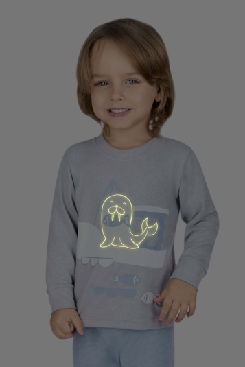 Pijama melange infantil - brilha no escuro