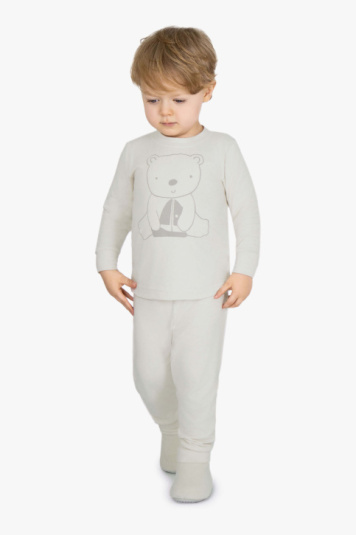 Pijama melange infantil bege