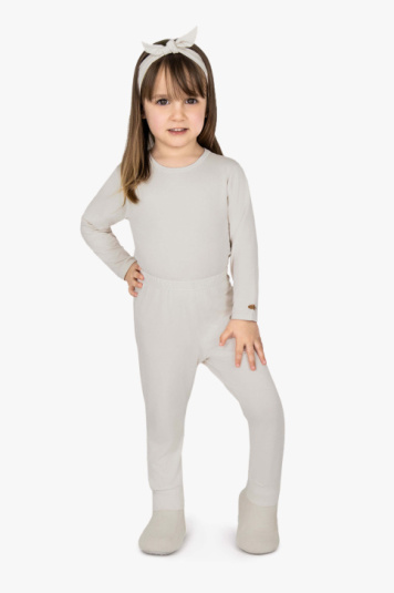 Conjunto de body modal bege lua infantil