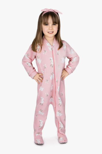 Macaco soft com p antiderrapante coelhinho rosa infantil