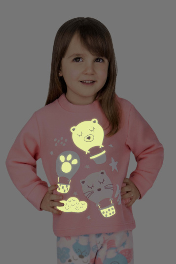 Pijama soft bales rosa infantil - brilha no escuro