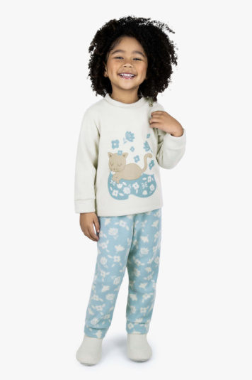 Pijama soft gatinha infantil