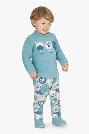 Pijama soft bales azul infantil