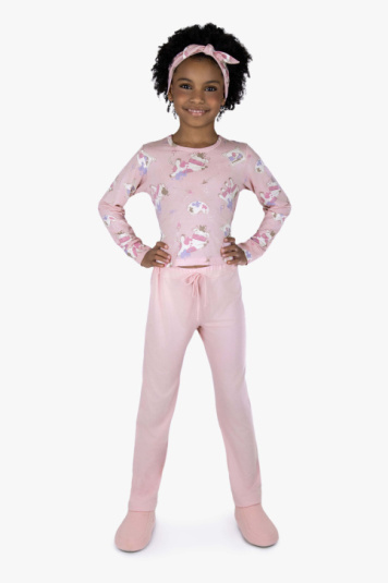 Pjama infantil modal cropped vaca artista