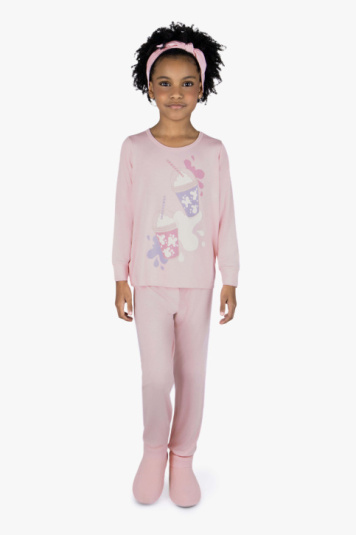 Pjama infantil modal splash tinta  brilha escuro