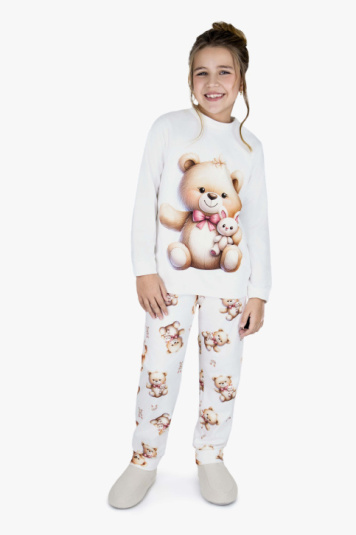 Pijama infantil soft sublimado urso e coelho