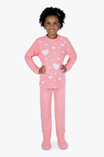 Pijama infantil soft  coraes - brilha no escuro