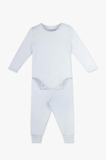 Conjunto de body branco fleece thermo para beb