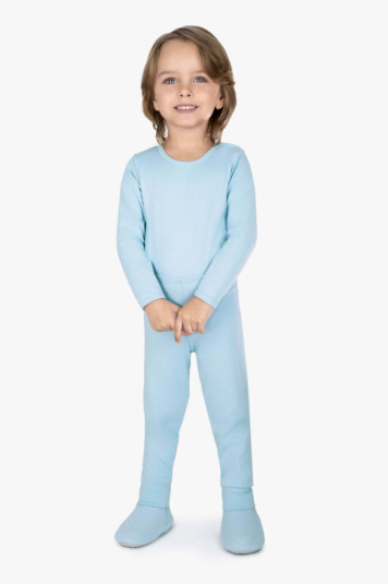 Conjunto de body azul fleece thermo infantil