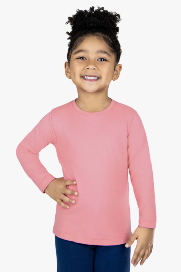 Bsica rosa doce fleece thermo infantil