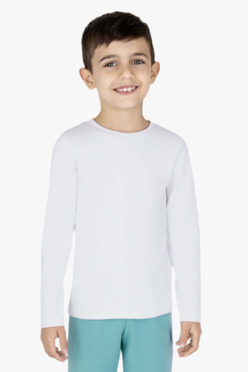 Bsica infantil branca fleece thermo